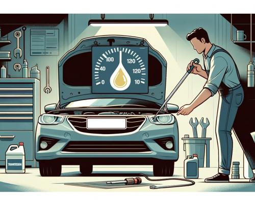 How to check the level of transmission fluid?